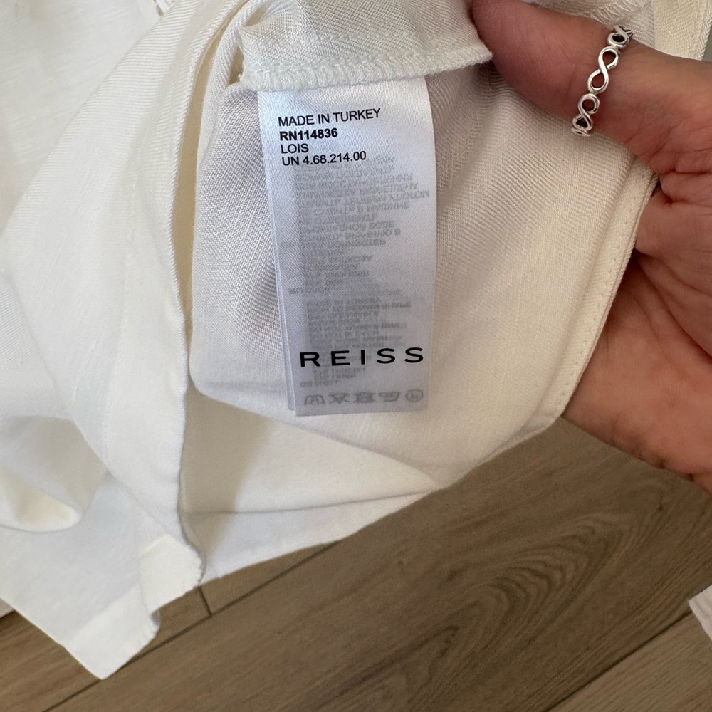 Reiss Linen Top With Lace Detail View 5